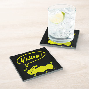 Yellow! Glass Coaster