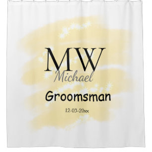 Yellow glitter add your name groomsmen gift throw 