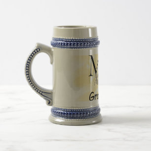 Yellow glitter add your name groomsmen gift throw beer stein