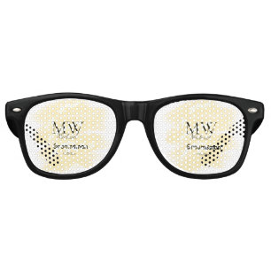 Yellow glitter add your name groomsmen gift throw  retro sunglasses