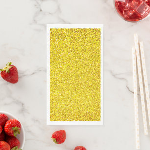Yellow Glitter Gold Sparkle Weddings Birthday 2022 Napkin