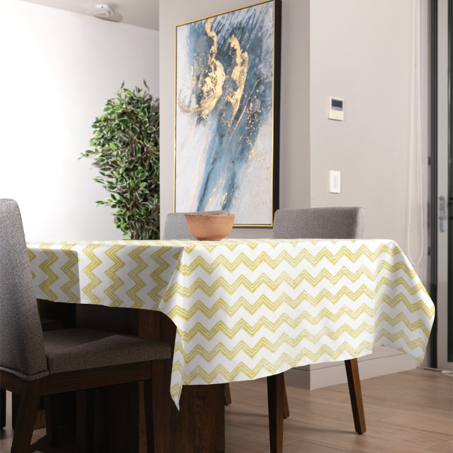 Yellow Glitter Grunge Chevron Tablecloth (Creator Uploaded)