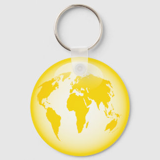 Yellow Glossy Globe Keychain