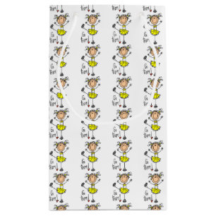 Yellow Go Team Cheerleader Small Gift Bag
