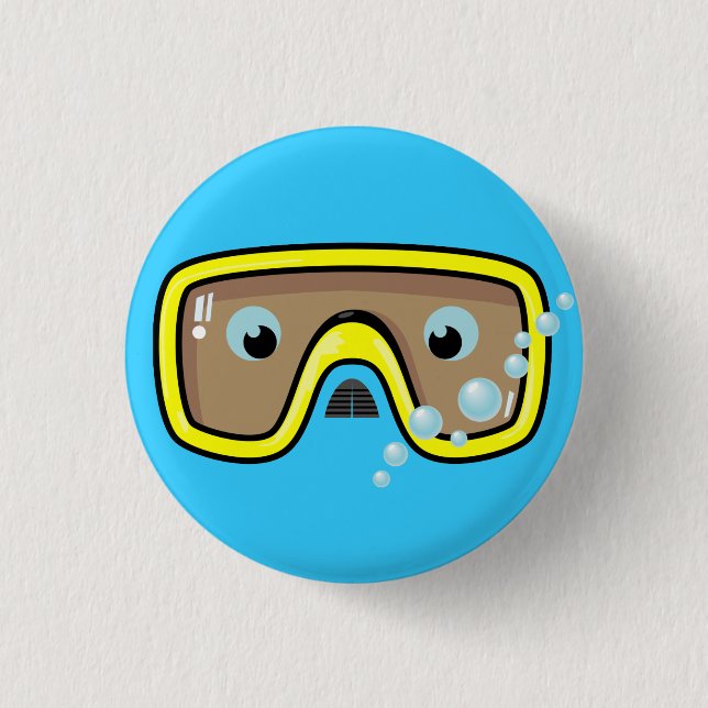 Yellow Goggles 1 Inch Round Button (Front)