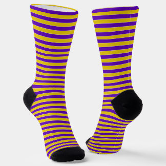 Yellow Gold and Purple Striped Socks