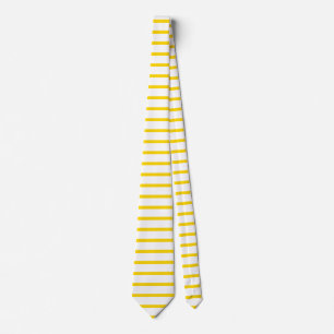 Yellow-Gold and White Horizontally-Striped Tie