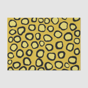 Yellow Gold Black Cheetah Animal Tissue Paper
