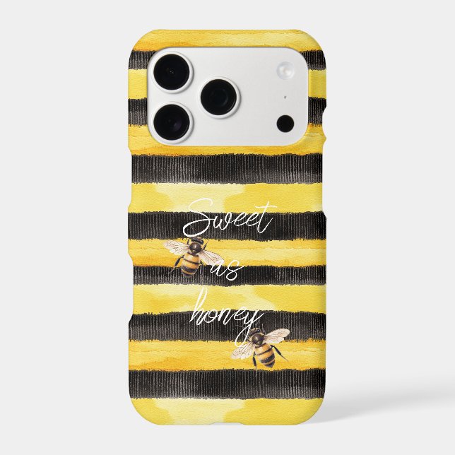 Yellow Gold Black Stripes Honey Bee  (Back)