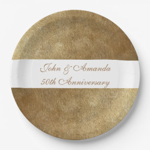 Yellow Gold Blends Personalized Anniversary Plates