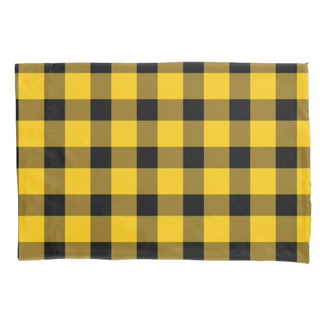 Yellow / Gold Buffalo Country Lumberjack Plaid Pillowcase (Front)