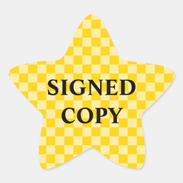Yellow Gold Chequered Signed Copy Star Sticker (Front)