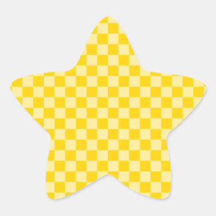 Yellow Gold Chequered Star Sticker