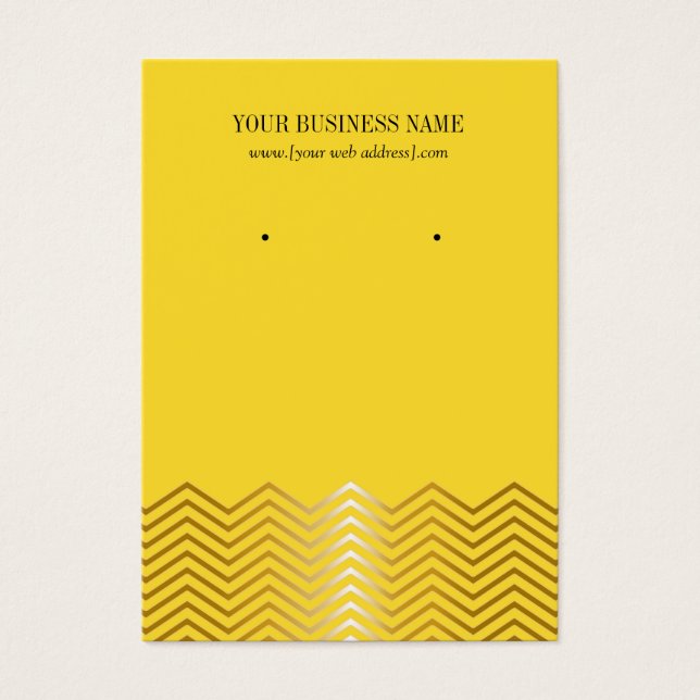 Yellow Gold Chevron Custom Earring Card (Front)