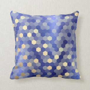 Yellow Gold Cobalt Sapphire Blue Hexagon VIP1 Throw Pillow
