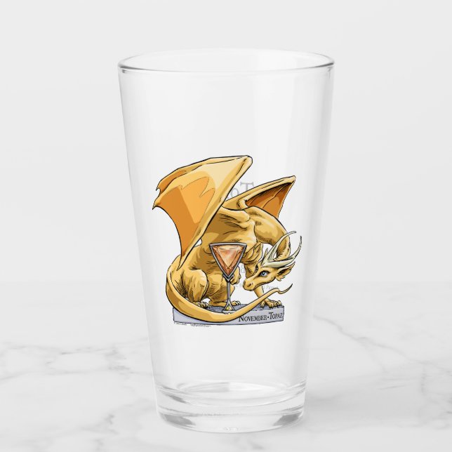 Yellow Gold Dragon: November’s Birthstone Topaz Glass (Front)