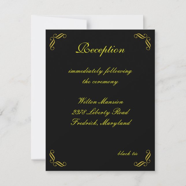 Yellow Gold Fairy Tale Reception Card (Front)