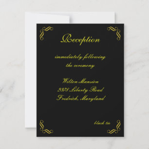 Yellow Gold Fairy Tale Reception Card