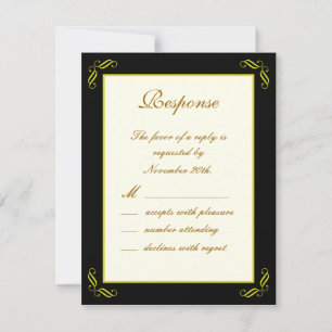 Yellow Gold Fairy Tale RSVP Card