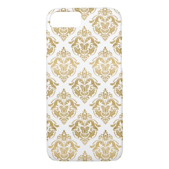 Yellow Gold Floral Damasks Geometric Pattern Case-Mate iPhone Case (Back)