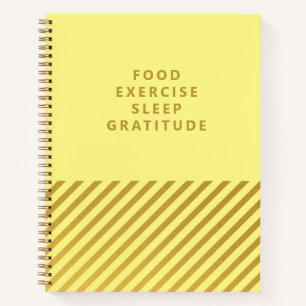 Yellow Gold Foil Stripes Modern Gratitude Journal
