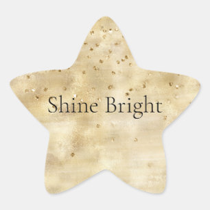 Yellow Gold Glitzy Confetti Sparkle    Star Sticker