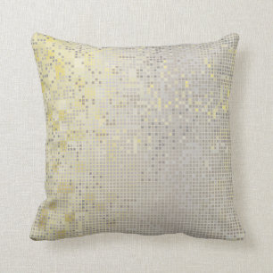 Yellow Gold Grey Silver Cyber Numeric IT- DESIGN Throw Pillow