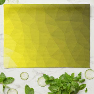 Yellow gold ombre gradient geometric mesh pattern kitchen towel