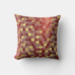 Yellow Gold Red Burgundy Cyber Numeric IT- DESIGN Throw Pillow