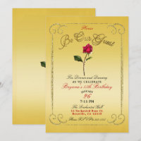 Yellow Gold Red Rose Beauty Birthday Party