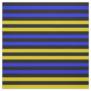 Yellow gold, Royal Blue, midnight black stipe Fabric