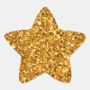 Yellow-Gold Sparkling Background Star Sticker