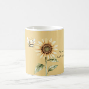 Yellow Gold Sweet as Honey Sunflower Bee Coffee Mug