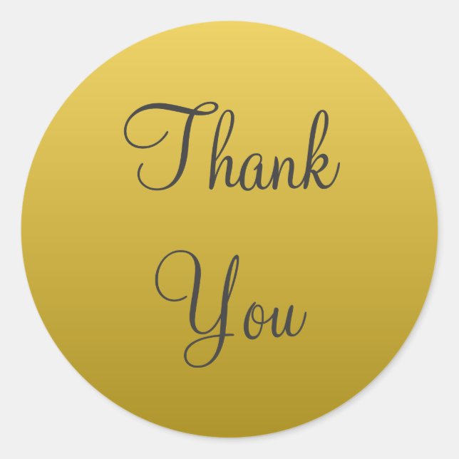 Yellow Gold Thank You Stickers (Front)
