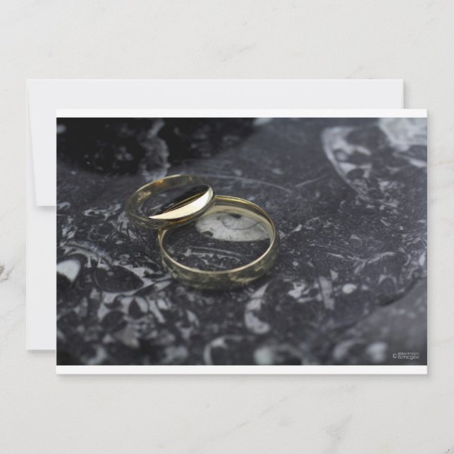 Yellow Gold Wedding Band Invitation (Front)
