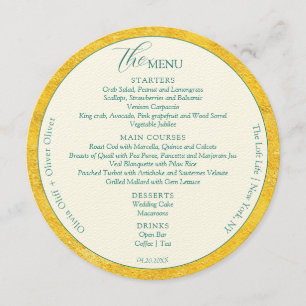 Yellow Gold Wedding Circle Menu
