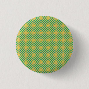 Yellow Gold with Emerald Green Polka Dots STaylor 1 Inch Round Button