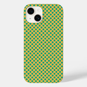 Yellow Gold with Emerald Green Polka Dots STaylor Case-Mate iPhone 14 Case