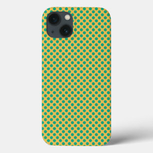 Yellow Gold with Emerald Green Polka Dots STaylor  iPhone 13 Case