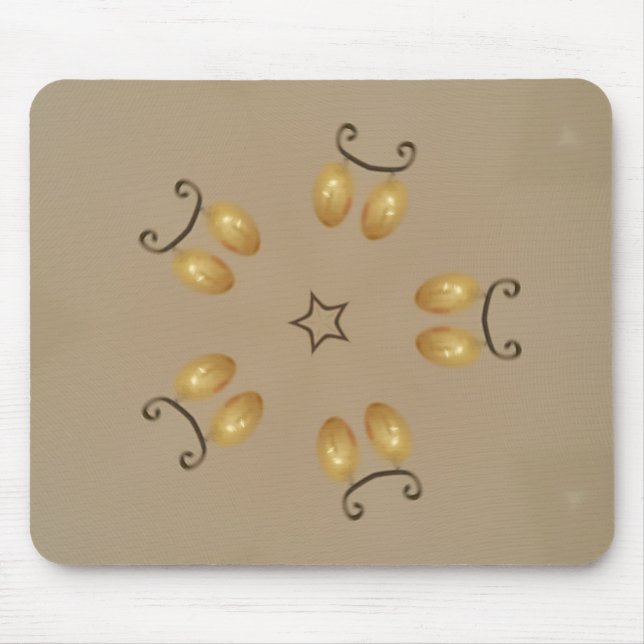Yellow Golden Egg Pattern Easter Eggs Rustic Beige Mouse Pad (Front)