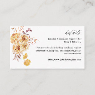 Yellow Golden Floral Details Enclosure Card 8B