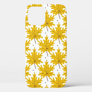 Yellow golden maple leaves seamless pattern. Autum iPhone 12 Case
