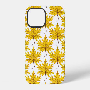 Yellow golden maple leaves seamless pattern. Autum iPhone 12 Case