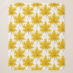 Yellow golden maple leaves seamless pattern. Autum Sherpa Blanket