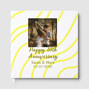 Yellow golden photo 30th wedding anniversary name  guest book