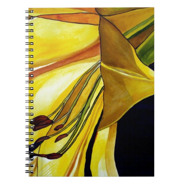 Yellow Golden Splendour lily original art Notebook (Front)