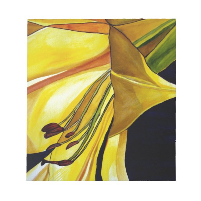 Yellow Golden Splendour lily original art Notepad (Front)