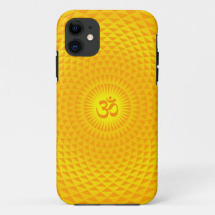 Yellow Golden Sun Lotus flower meditation wheel OM iPhone 11 Case