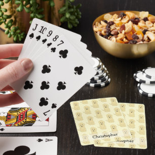 Yellow Goldendoodle Design Any Colour Background Playing Cards