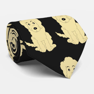 Yellow Goldendoodle Design Any Colour Background Tie